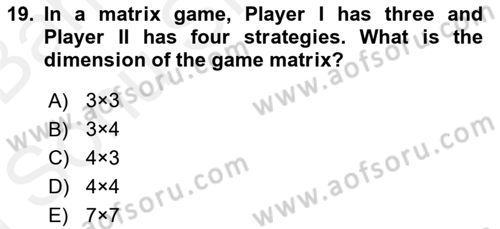 Mathematics 2 Dersi 2018 - 2019 Yılı (Final) Dönem Sonu Sınav Soruları 19. Soru