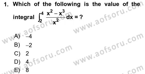 Mathematics 2 Dersi 2018 - 2019 Yılı Yaz Okulu Sınav Soruları 1. Soru