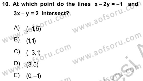 Mathematics 2 Dersi 2018 - 2019 Yılı Yaz Okulu Sınav Soruları 10. Soru
