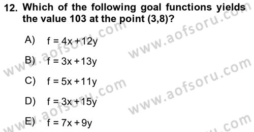 Mathematics 2 Dersi 2018 - 2019 Yılı Yaz Okulu Sınav Soruları 12. Soru