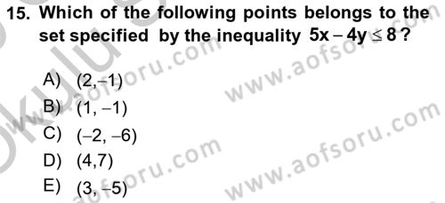Mathematics 2 Dersi 2018 - 2019 Yılı Yaz Okulu Sınav Soruları 15. Soru