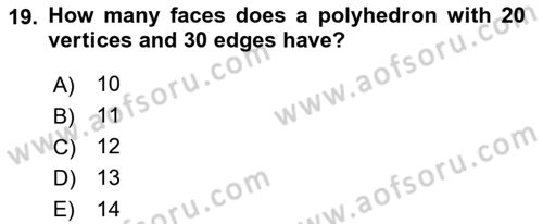 Mathematics 2 Dersi 2018 - 2019 Yılı Yaz Okulu Sınav Soruları 19. Soru