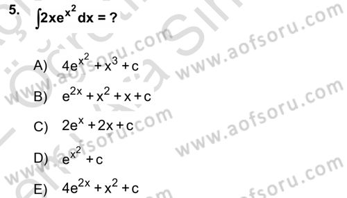 Mathematics 2 Dersi 2021 - 2022 Yılı (Vize) Ara Sınav Soruları 5. Soru