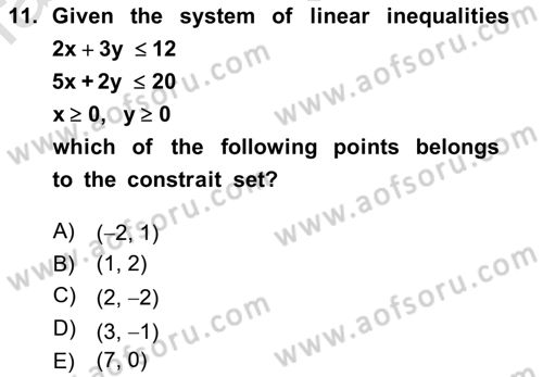 Mathematics 2 Dersi 2021 - 2022 Yılı (Final) Dönem Sonu Sınav Soruları 11. Soru