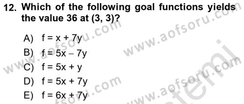 Mathematics 2 Dersi 2021 - 2022 Yılı (Final) Dönem Sonu Sınav Soruları 12. Soru