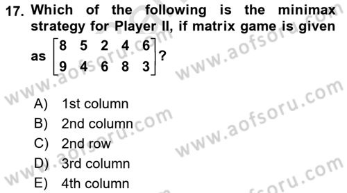 Mathematics 2 Dersi 2021 - 2022 Yılı (Final) Dönem Sonu Sınav Soruları 17. Soru