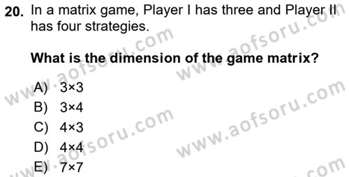 Mathematics 2 Dersi 2021 - 2022 Yılı (Final) Dönem Sonu Sınav Soruları 20. Soru