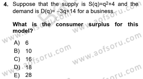 Mathematics 2 Dersi 2021 - 2022 Yılı (Final) Dönem Sonu Sınav Soruları 4. Soru