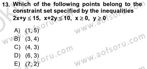 Mathematics 2 Dersi 2021 - 2022 Yılı Yaz Okulu Sınav Soruları 13. Soru
