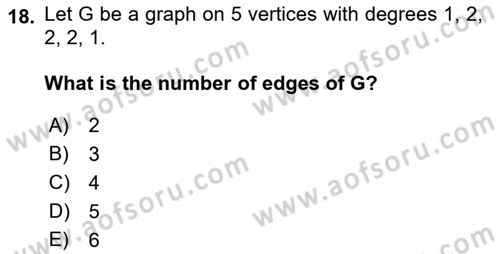 Mathematics 2 Dersi 2021 - 2022 Yılı Yaz Okulu Sınav Soruları 18. Soru