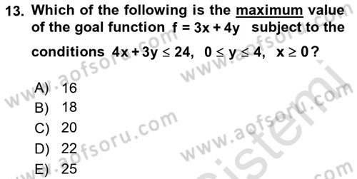 Mathematics 2 Dersi 2022 - 2023 Yılı Yaz Okulu Sınav Soruları 13. Soru