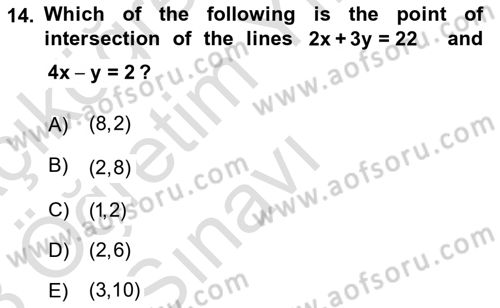 Mathematics 2 Dersi 2022 - 2023 Yılı Yaz Okulu Sınav Soruları 14. Soru