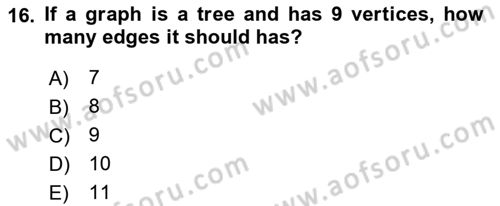 Mathematics 2 Dersi 2022 - 2023 Yılı Yaz Okulu Sınav Soruları 16. Soru