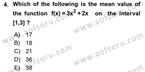 Mathematics 2 Dersi 2022 - 2023 Yılı Yaz Okulu Sınav Soruları 4. Soru