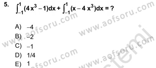 Mathematics 2 Dersi 2022 - 2023 Yılı Yaz Okulu Sınav Soruları 5. Soru