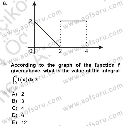 Mathematics 2 Dersi 2023 - 2024 Yılı (Vize) Ara Sınav Soruları 6. Soru