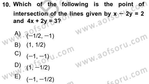 Mathematics 2 Dersi 2023 - 2024 Yılı (Final) Dönem Sonu Sınav Soruları 10. Soru