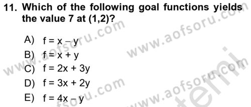 Mathematics 2 Dersi 2023 - 2024 Yılı (Final) Dönem Sonu Sınav Soruları 11. Soru