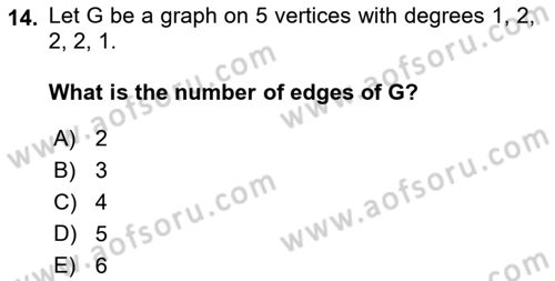 Mathematics 2 Dersi 2023 - 2024 Yılı (Final) Dönem Sonu Sınav Soruları 14. Soru