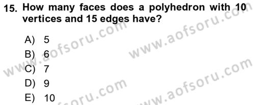 Mathematics 2 Dersi 2023 - 2024 Yılı (Final) Dönem Sonu Sınav Soruları 15. Soru