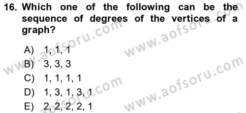 Mathematics 2 Dersi 2023 - 2024 Yılı (Final) Dönem Sonu Sınav Soruları 16. Soru