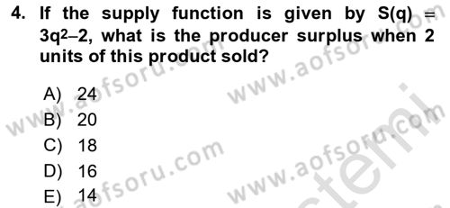 Mathematics 2 Dersi 2023 - 2024 Yılı (Final) Dönem Sonu Sınav Soruları 4. Soru