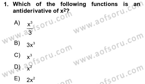 Mathematics 2 Dersi 2023 - 2024 Yılı Yaz Okulu Sınav Soruları 1. Soru