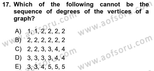 Mathematics 2 Dersi 2023 - 2024 Yılı Yaz Okulu Sınav Soruları 17. Soru