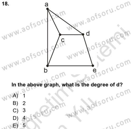 Mathematics 2 Dersi 2023 - 2024 Yılı Yaz Okulu Sınav Soruları 18. Soru