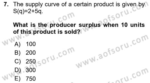 Mathematics 2 Dersi 2023 - 2024 Yılı Yaz Okulu Sınav Soruları 7. Soru