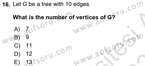 Mathematics 2 Dersi 2024 - 2025 Yılı (Final) Dönem Sonu Sınav Soruları 16. Soru
