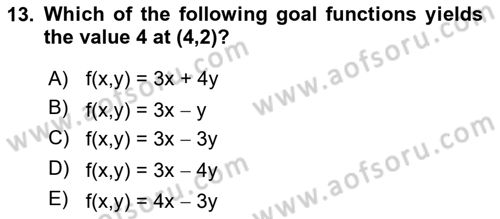 Mathematics 2 Dersi 2024 - 2025 Yılı Yaz Okulu Sınav Soruları 13. Soru