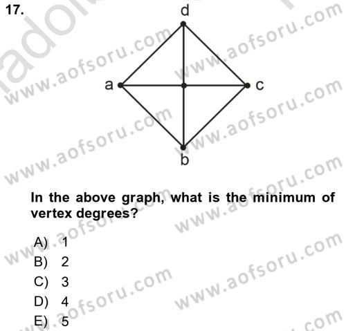 Mathematics 2 Dersi 2024 - 2025 Yılı Yaz Okulu Sınav Soruları 17. Soru
