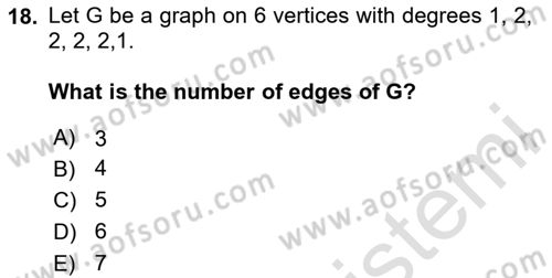 Mathematics 2 Dersi 2024 - 2025 Yılı Yaz Okulu Sınav Soruları 18. Soru