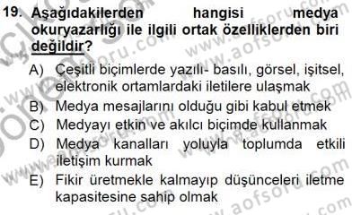 Haberciliğin Temel Kavramları Dersi 2012 - 2013 Yılı (Final) Dönem Sonu Sınav Soruları 19. Soru