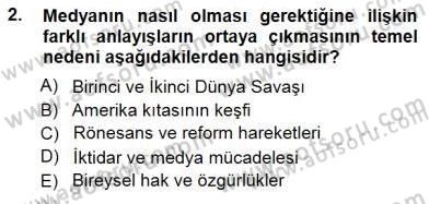 Haberciliğin Temel Kavramları Dersi 2012 - 2013 Yılı (Final) Dönem Sonu Sınav Soruları 2. Soru