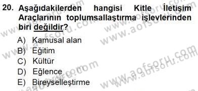 Haberciliğin Temel Kavramları Dersi 2012 - 2013 Yılı (Final) Dönem Sonu Sınav Soruları 20. Soru