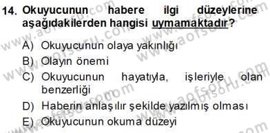 Haberciliğin Temel Kavramları Dersi Ara Sınavı Deneme Sınav Soruları 14. Soru