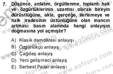Haberciliğin Temel Kavramları Dersi 2013 - 2014 Yılı (Vize) Ara Sınav Soruları 7. Soru