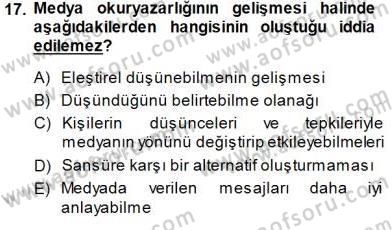 Haberciliğin Temel Kavramları Dersi 2013 - 2014 Yılı (Final) Dönem Sonu Sınav Soruları 17. Soru