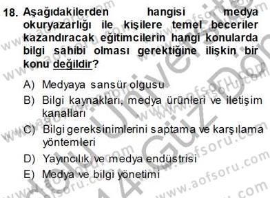 Haberciliğin Temel Kavramları Dersi 2013 - 2014 Yılı (Final) Dönem Sonu Sınav Soruları 18. Soru