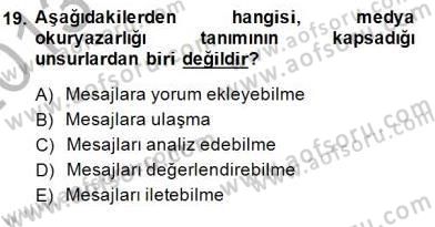 Haberciliğin Temel Kavramları Dersi 2013 - 2014 Yılı (Final) Dönem Sonu Sınav Soruları 19. Soru