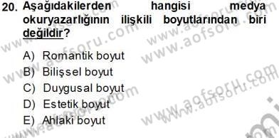 Haberciliğin Temel Kavramları Dersi 2013 - 2014 Yılı (Final) Dönem Sonu Sınav Soruları 20. Soru
