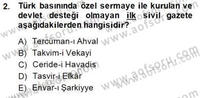 Haberciliğin Temel Kavramları Dersi Ara Sınavı Deneme Sınav Soruları 2. Soru