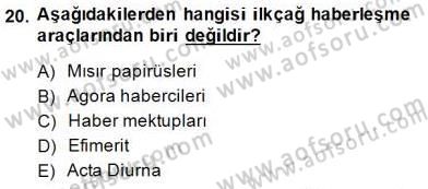 Haberciliğin Temel Kavramları Dersi Ara Sınavı Deneme Sınav Soruları 20. Soru