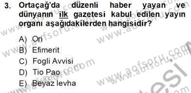 Haberciliğin Temel Kavramları Dersi Ara Sınavı Deneme Sınav Soruları 3. Soru