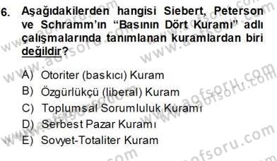 Haberciliğin Temel Kavramları Dersi Ara Sınavı Deneme Sınav Soruları 6. Soru