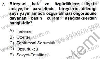 Haberciliğin Temel Kavramları Dersi Ara Sınavı Deneme Sınav Soruları 7. Soru