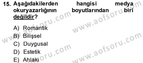Haberciliğin Temel Kavramları Dersi 2014 - 2015 Yılı (Final) Dönem Sonu Sınav Soruları 15. Soru