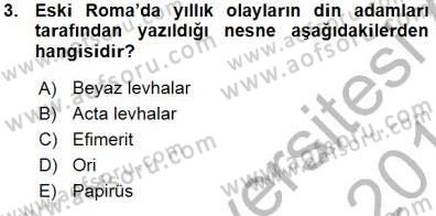 Haberciliğin Temel Kavramları Dersi Ara Sınavı Deneme Sınav Soruları 3. Soru